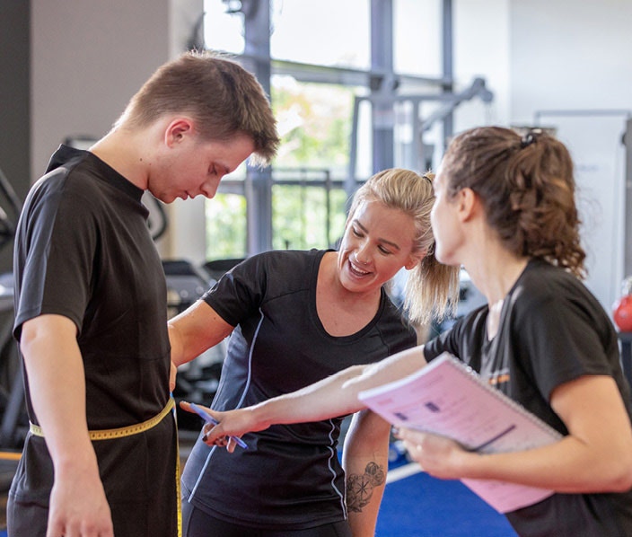 people training at the gym