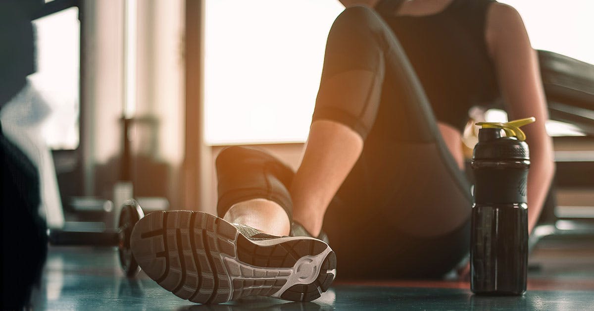Woman relaxing after exercising