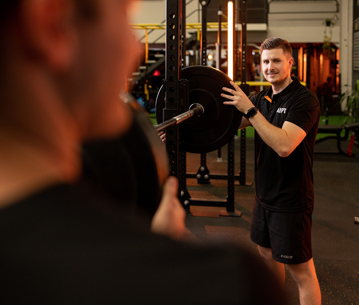 Man loading weights