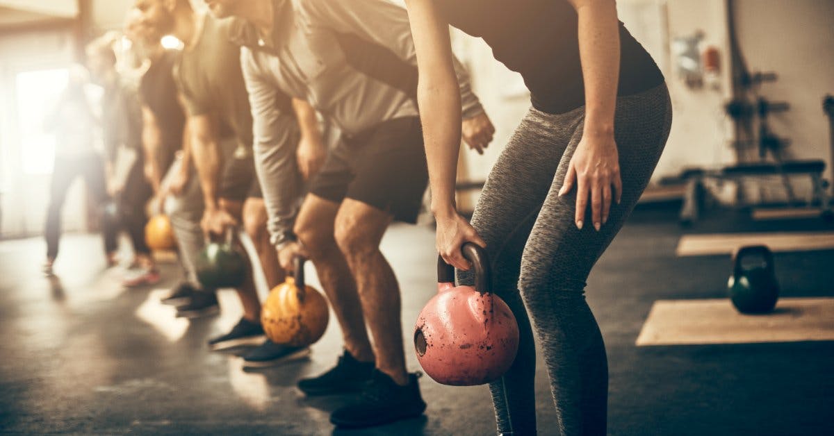 Group kettlebell class