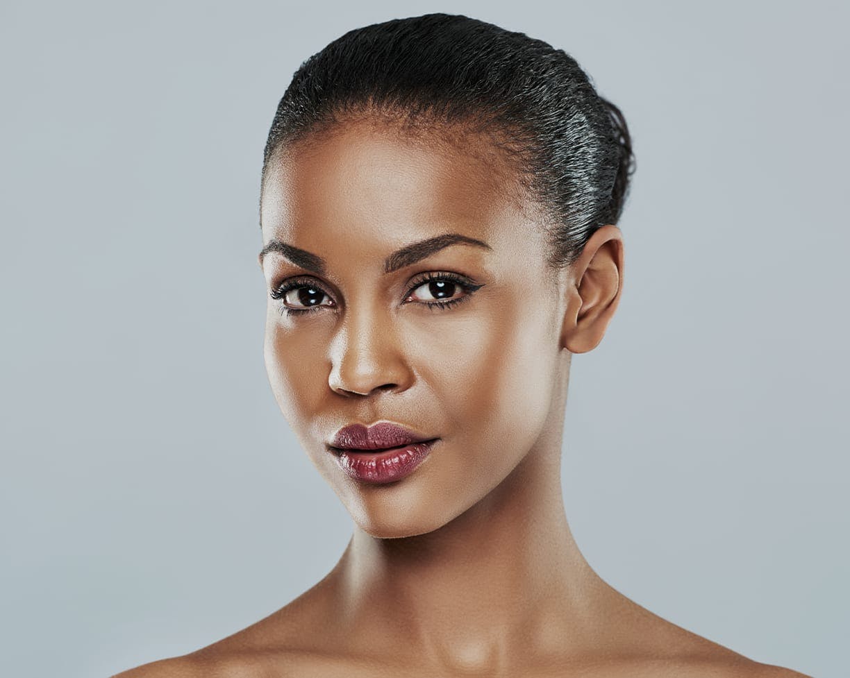 black woman with hair pulled back