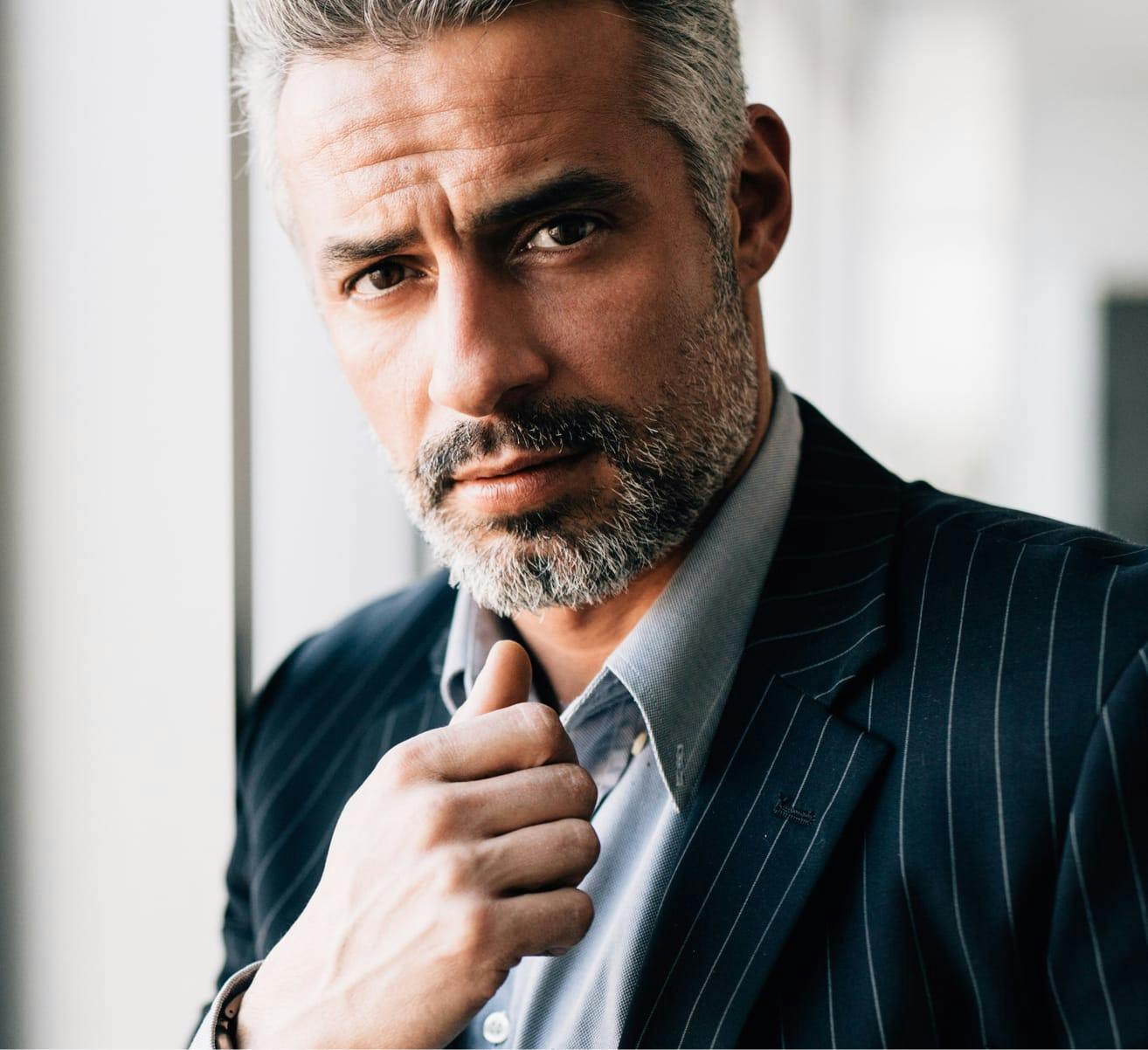 Handsome middle aged man wearing a suit