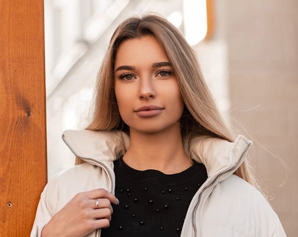 woman in puffy jacket