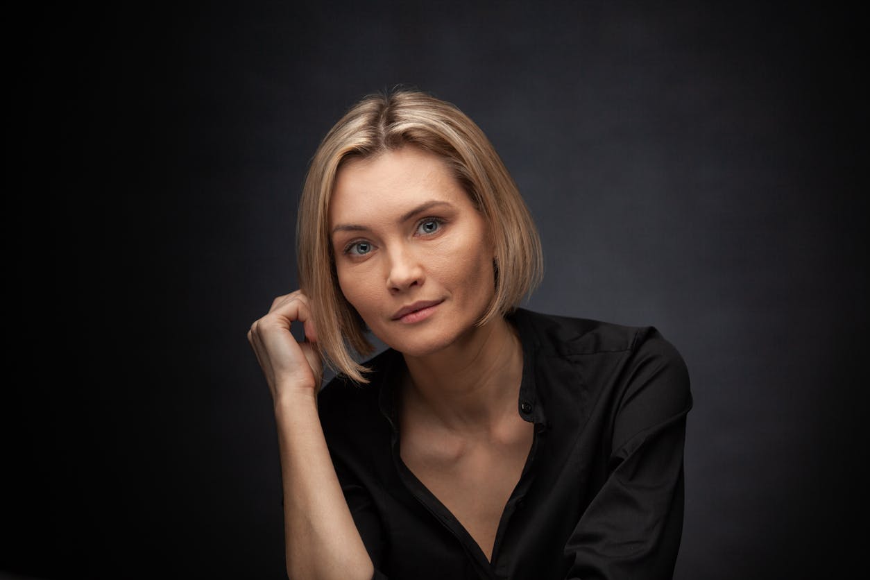 Woman in a black shirt