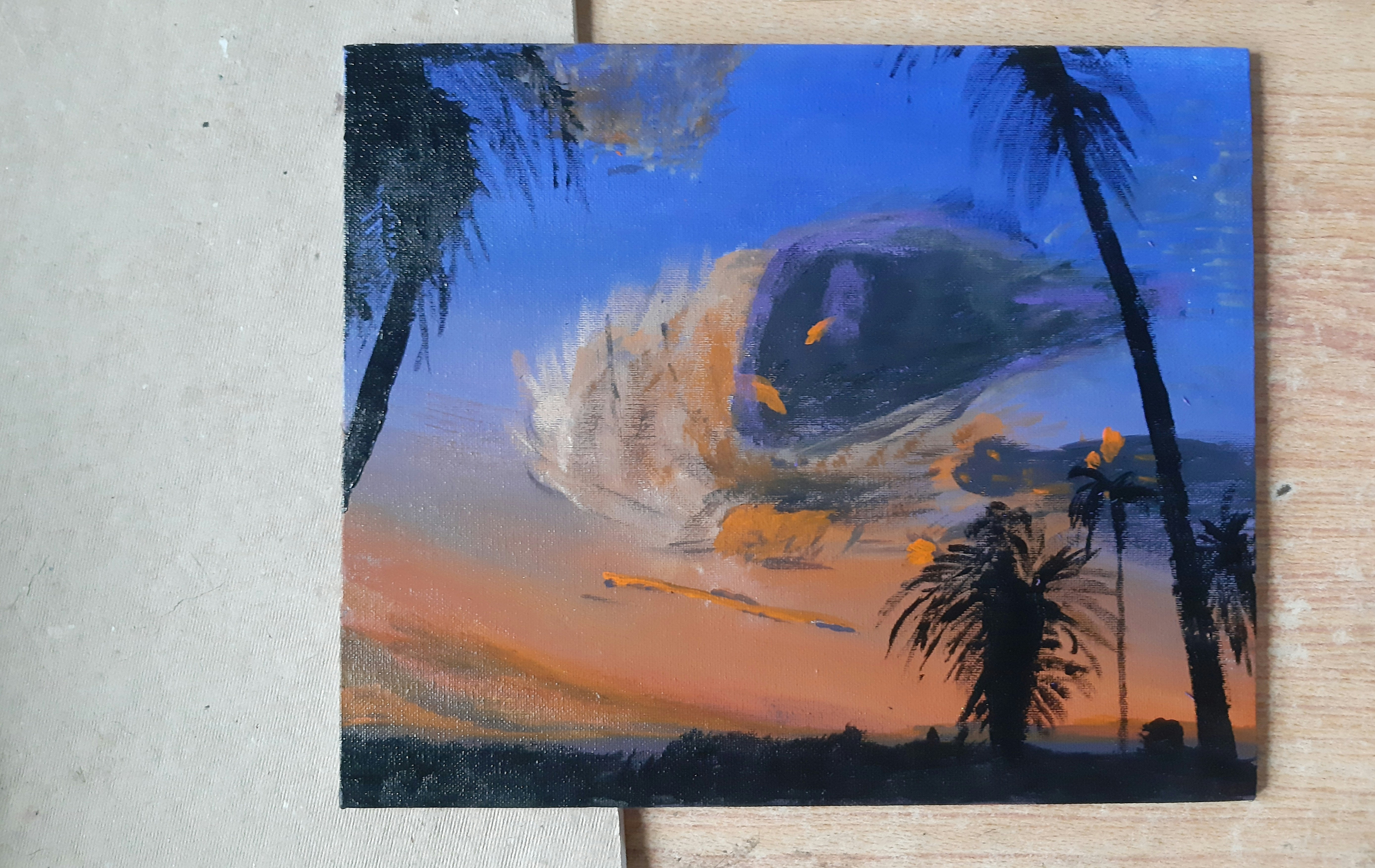 Evening Sky Heartless Taj Mahal