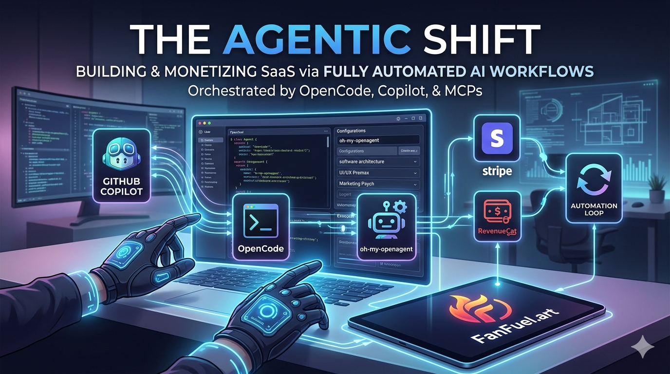 From manual coding to high-level orchestration: How AI agents built FanFuel.art using OpenCode and MCP. From manual coding to high-level orchestration: How AI agents built FanFuel.art using OpenCode and MCP.