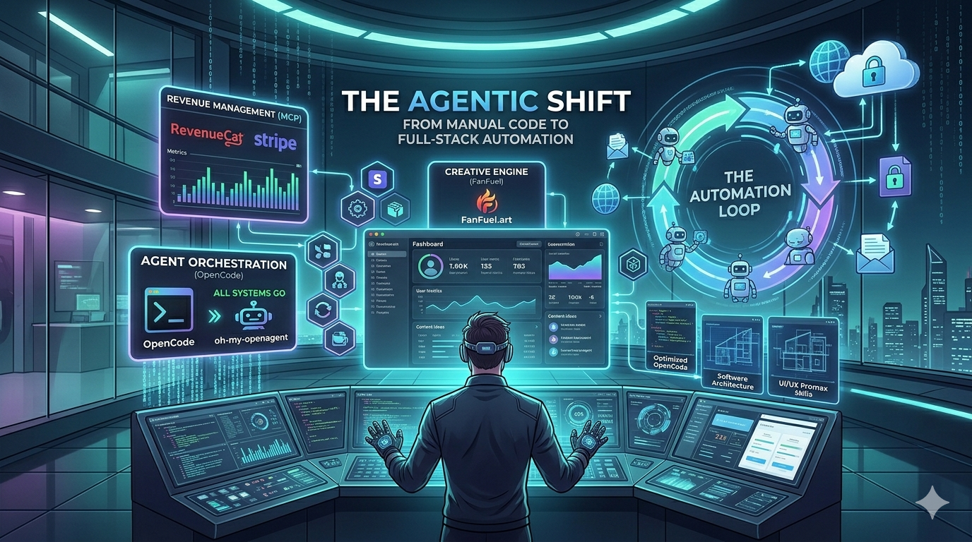 From manual coding to high-level orchestration: How AI agents built FanFuel.art using OpenCode and MCP. From manual coding to high-level orchestration: How AI agents built FanFuel.art using OpenCode and MCP.