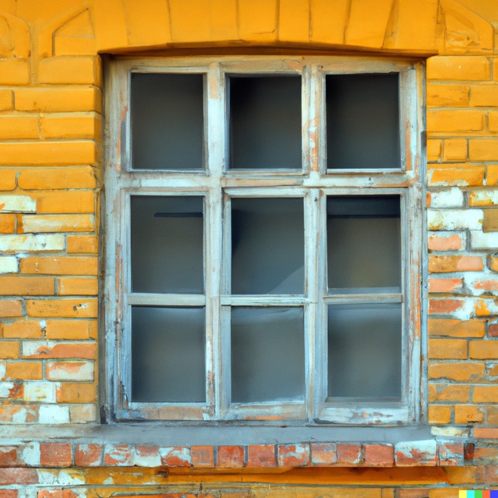 Wooden window in need of painting