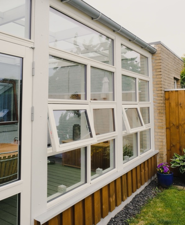 Windows in a conservatory or orangery