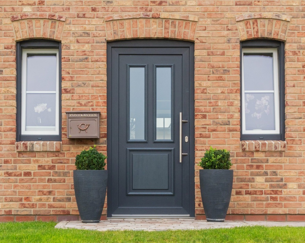 A black composite door