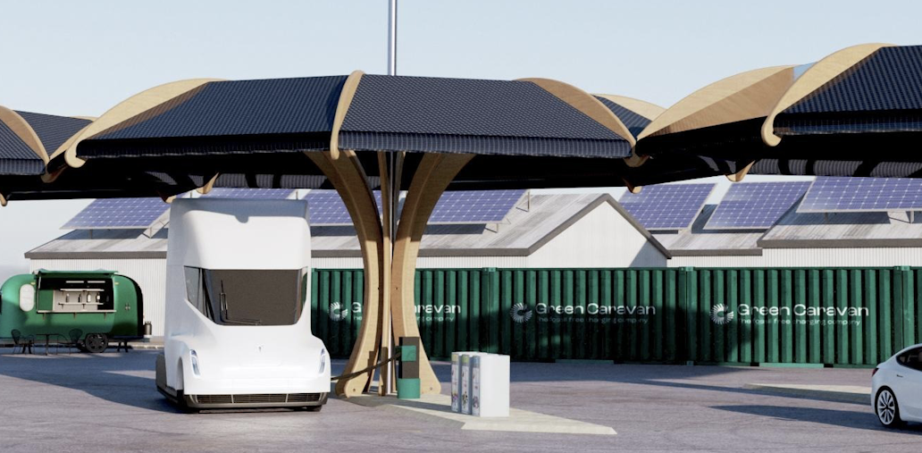 green caravan charging hub