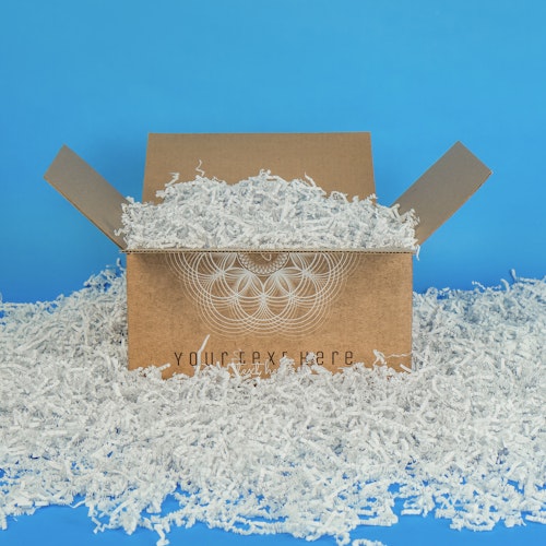 White Crinkle Paper in Shipping Box