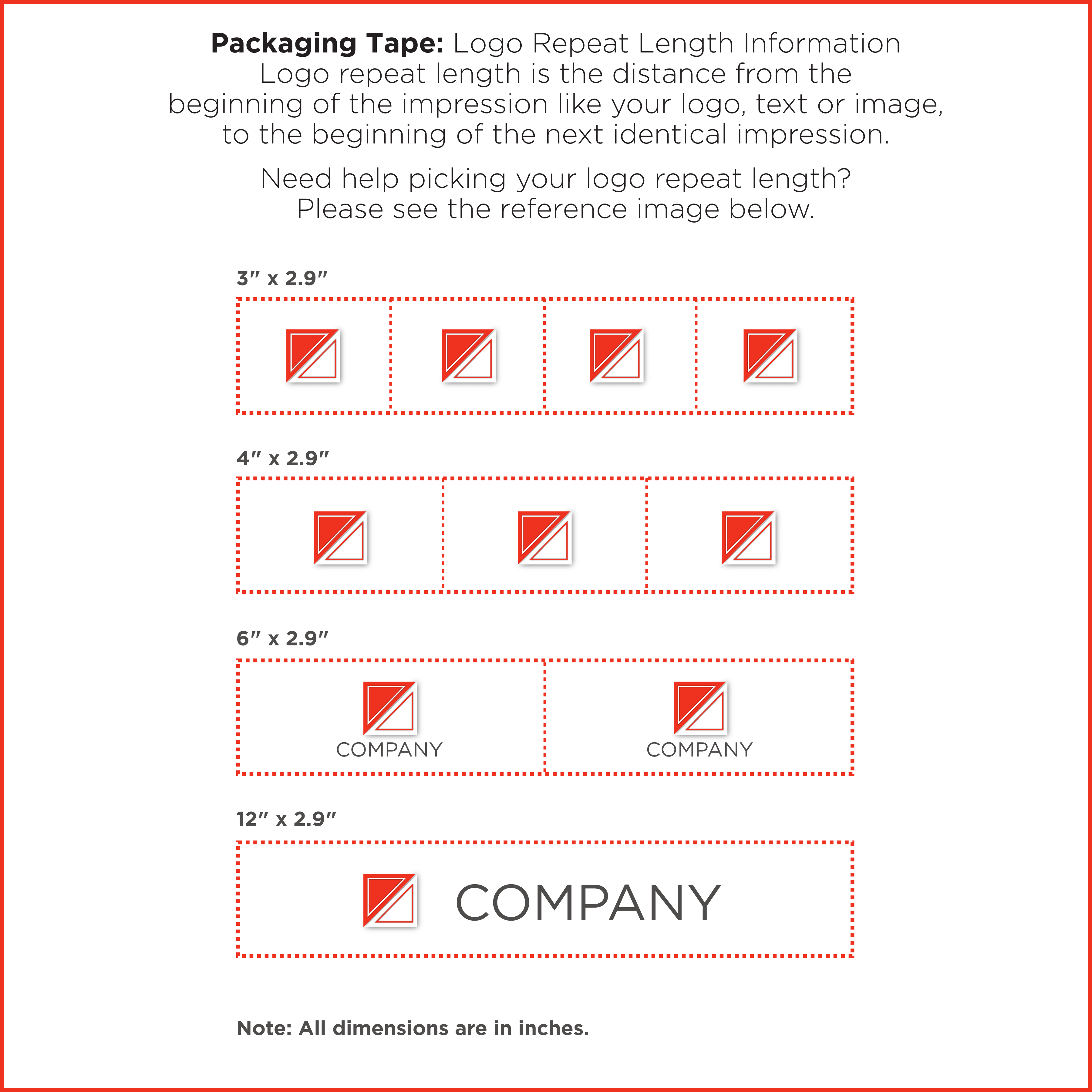 Custom Tape Repeat Logo Length Guidelines