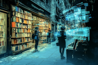 AI gegenereerd beeld van boekhandel