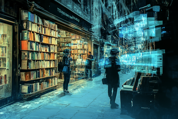 AI gegenereerd beeld van boekhandel