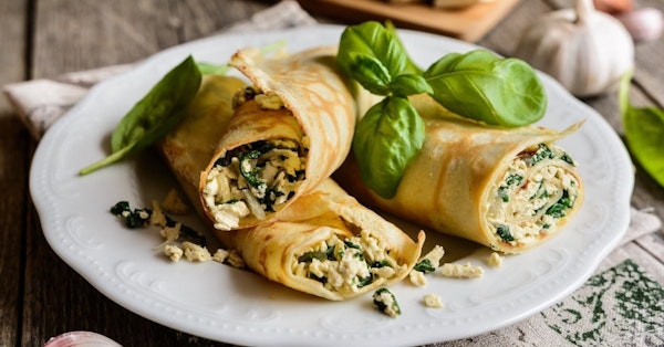 Crepes með sætri sinnepssósu