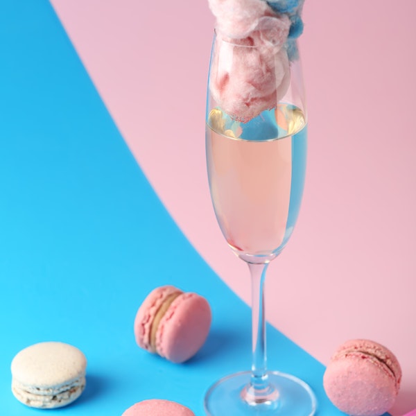 Óáfengt freyðivín með candy floss