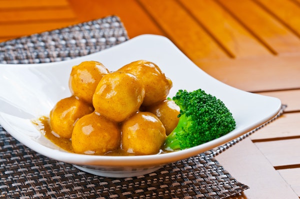 Fiskibollur í karrísósu