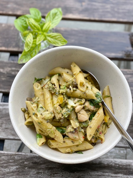 Pestó pasta með kjúkling