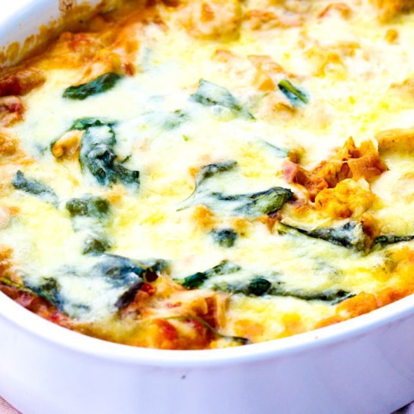 Kjúklinga og spínatlasagna