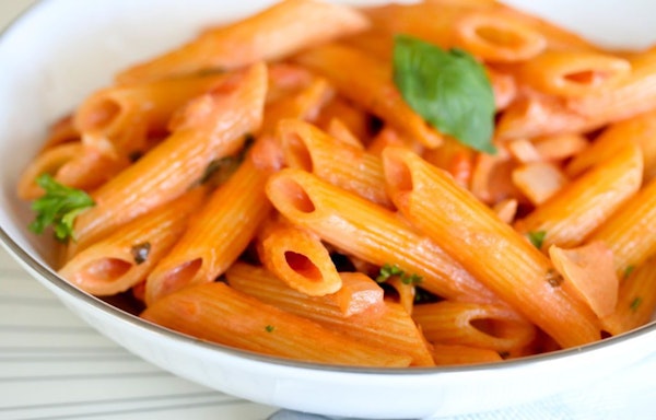 Penne pasta í tómatrjómasósu