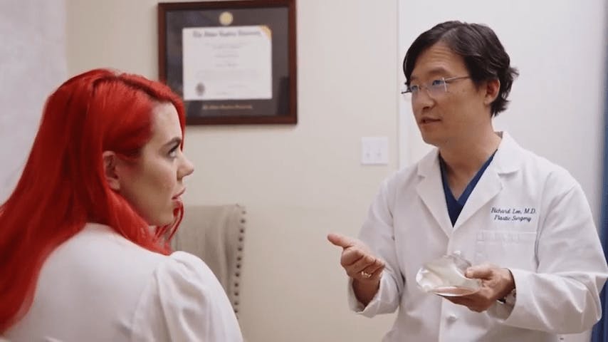Dr. Lee conducting a breast consultation with a patient
