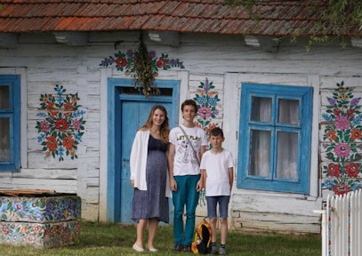 Poland village wooden house
