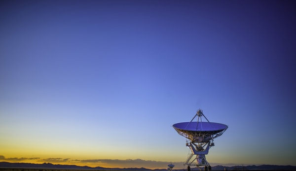 gray satellite disc on field