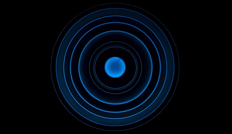 blue circles over black background