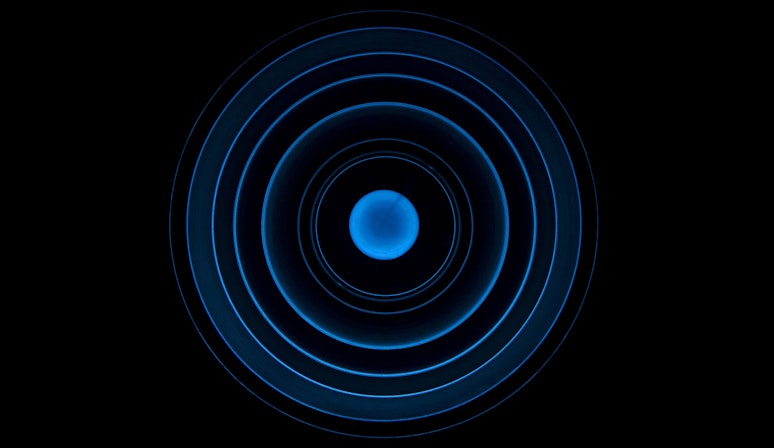 blue circles over black background