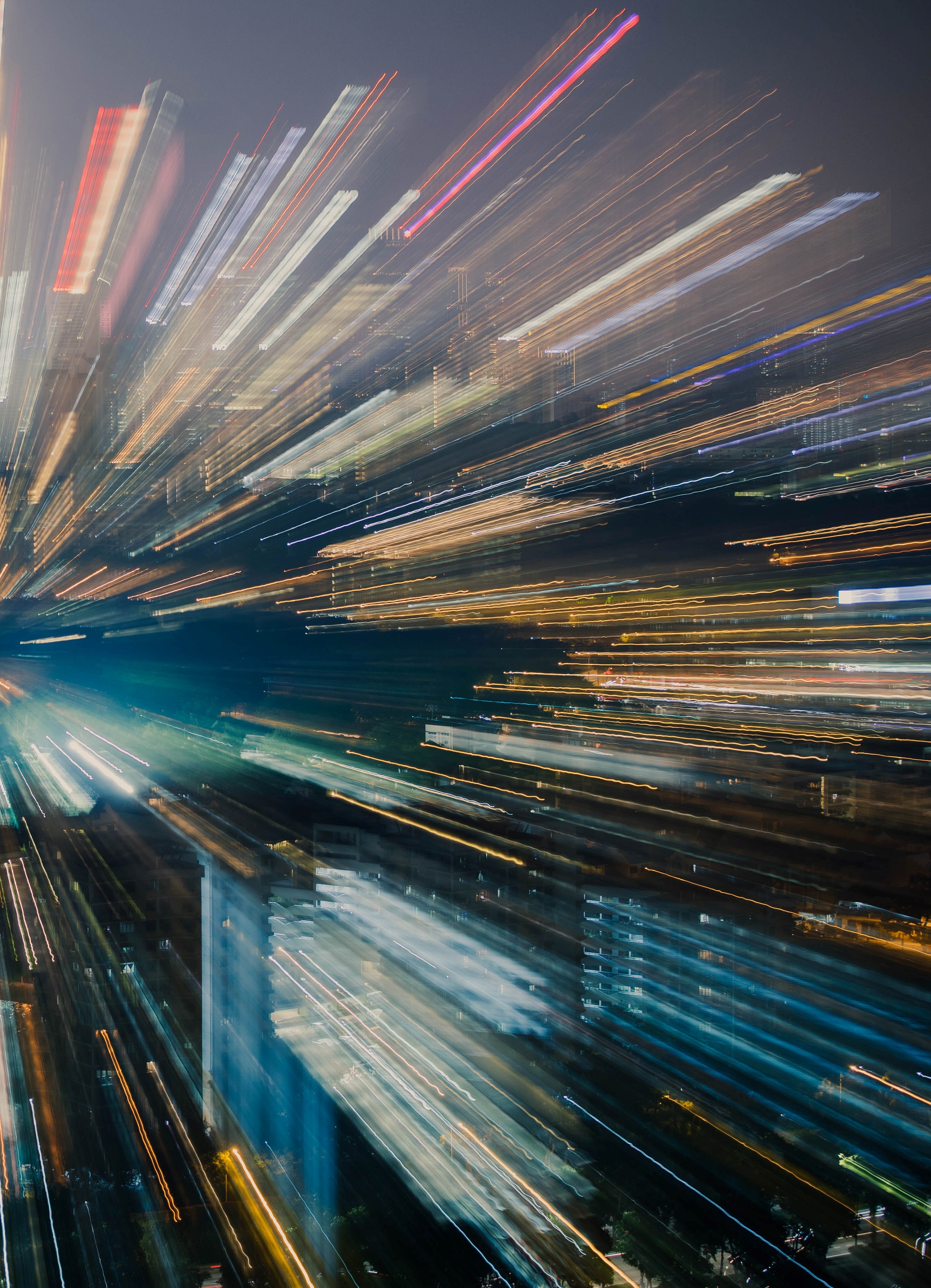 lights in movement, city night