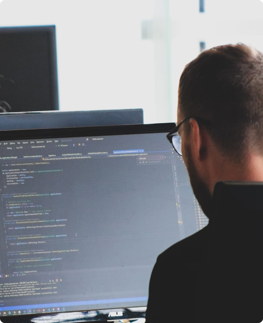 man using the computer