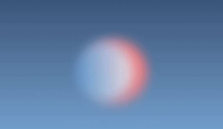 blue background, pink and baby blue circle