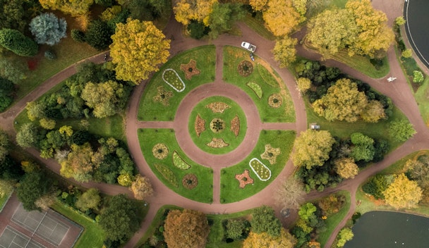 aerial photography of park