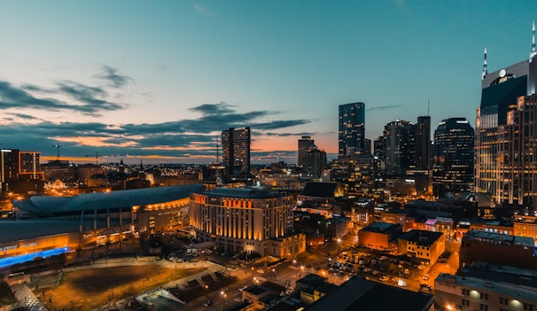 city lights during dawn