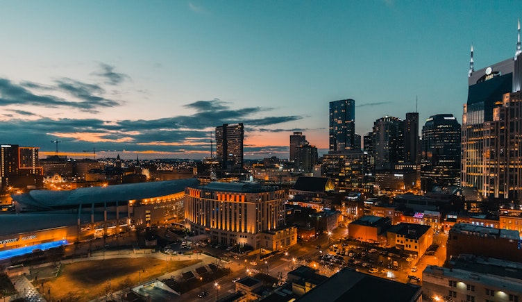 city lights during dawn