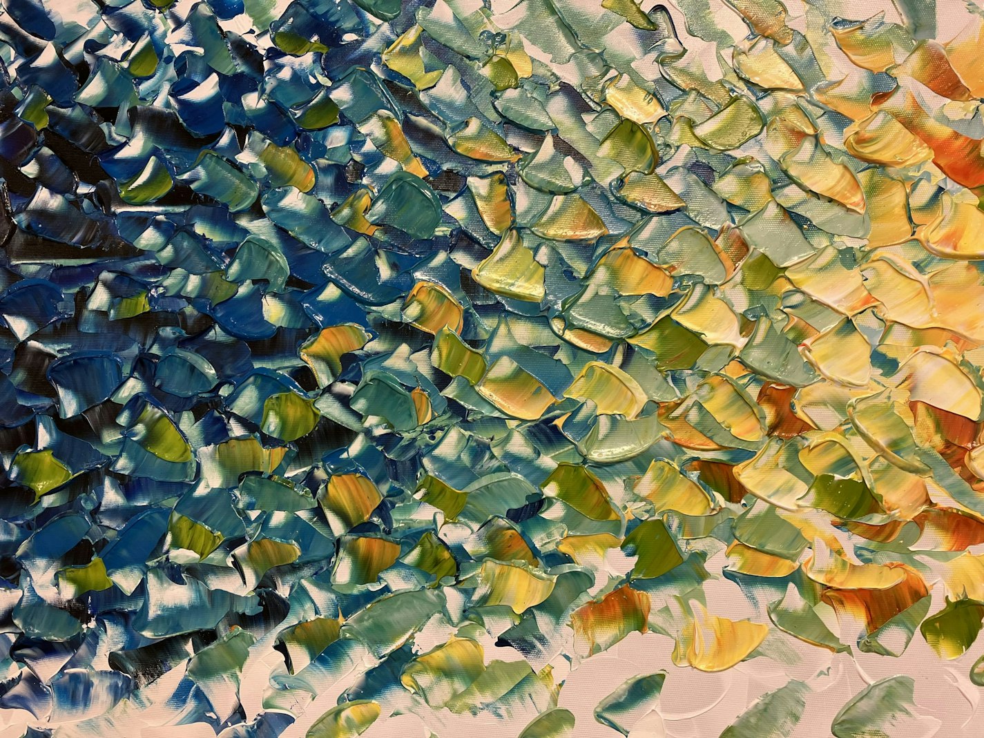 a painting of many different colors and shapes
