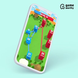 Gameplay of the City Takeover game, in a phone.