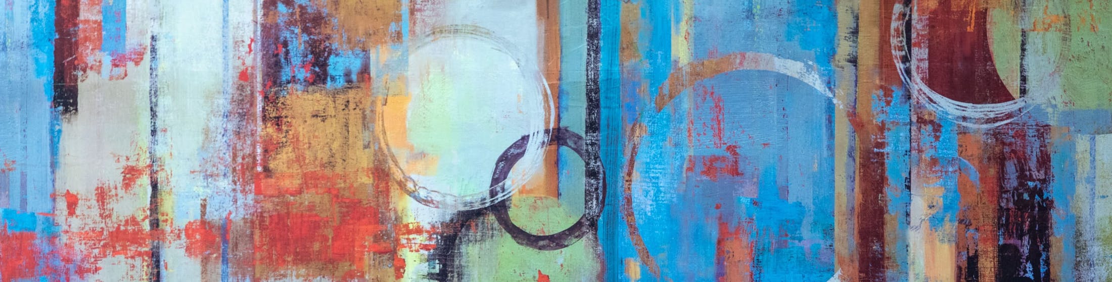 Colorful painting of shapes.