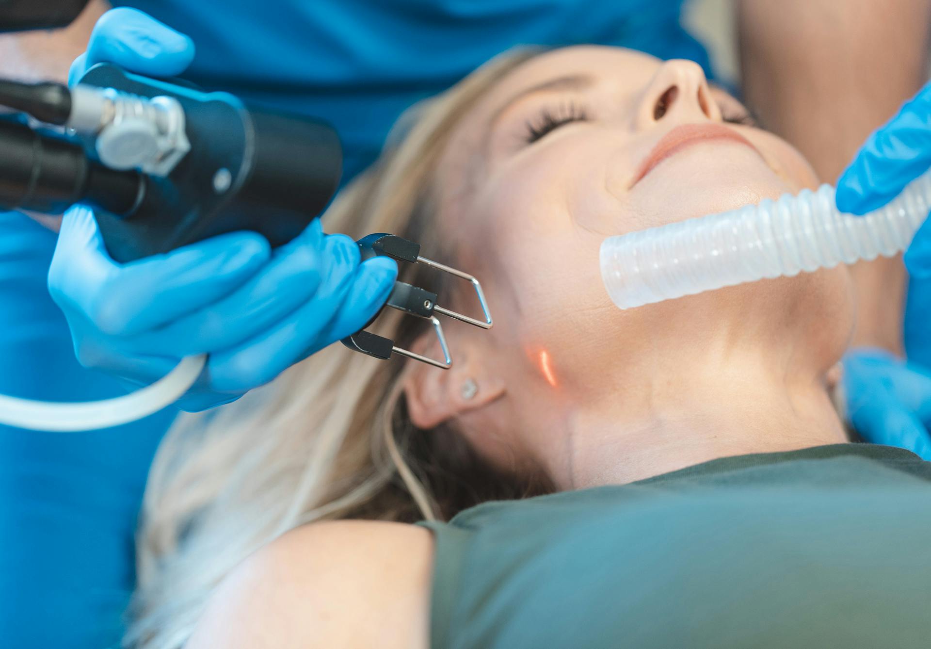 woman getting laser procedure