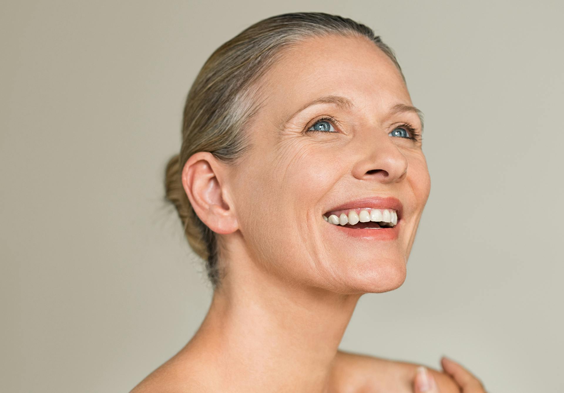 older woman smiling