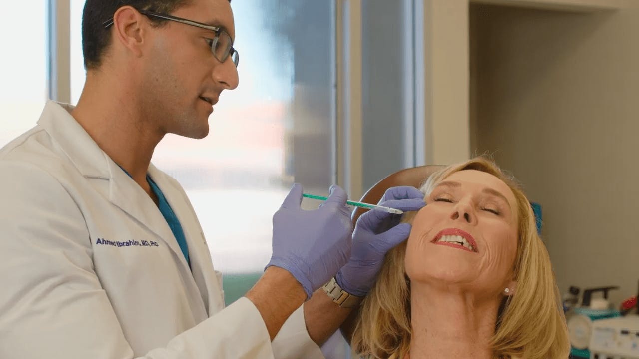 Patient getting facial injections