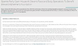 Sparkle Party Open House At Clevens Face and Body Specialists To Benefit Brevard Alzheimer’s Foundation