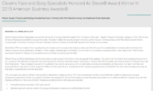 Honored As Stevie® Award Winner In 2018 American Business Awards®