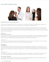 How to Select Your Plastic Surgeon