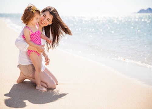 Mother and Daughter at the Beach
