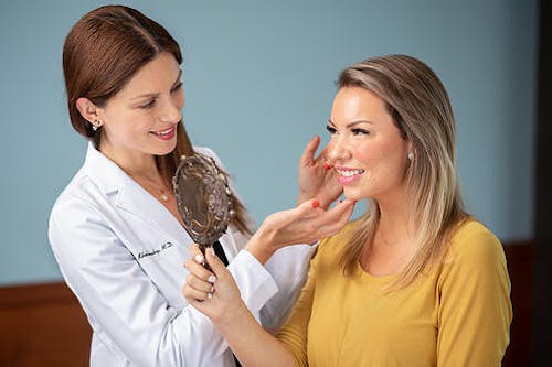 Woman Looking at Her Results