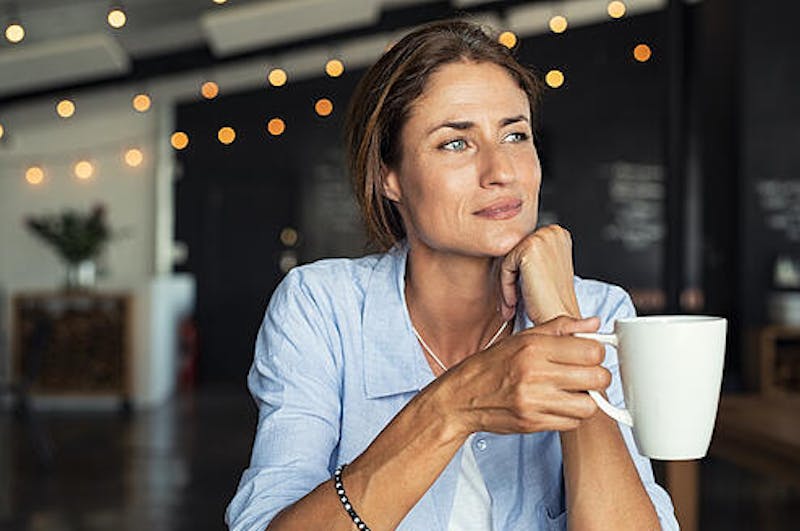 Woman at a Coffee Shop