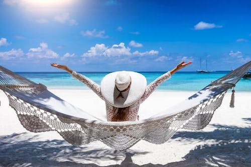 Woman on a Hammock at the Beach