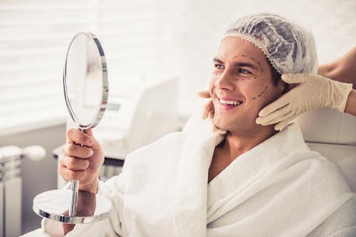Patient Looking at His Results